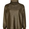 Women Mos Mosh Tops | Hunt Foil Rollneck Sweatshirt-Antique Brass