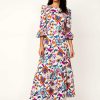 Women Aspiga Dresses | Victoria Cotton Sateen Dress-White/Multi