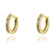 Women Boho Betty Earrings | Reddy Champagne Cz Gold Huggies