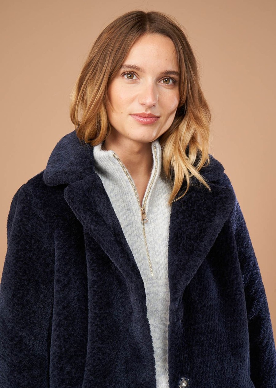 Women Doodie Stark Coats | Mampini Faux Fur Coat-Marine