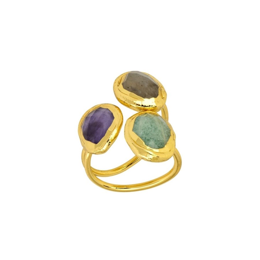 Women Ashiana Rings | Amelie Ring-Green/Grey