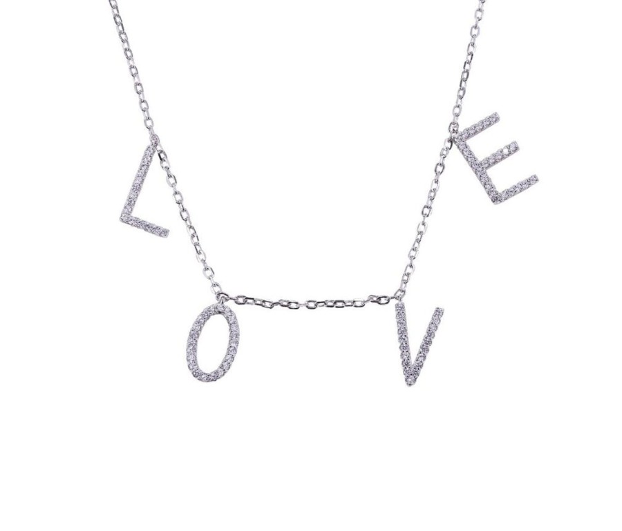 Women Icandi Necklaces | Cubic Zircon Love Necklace-Silver