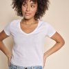 Women Mos Mosh Tops | Arden Organic V-Ss Tee-White