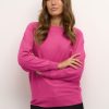 Women Culture Knitwear | Annemarie Batwing Jumper-Fuchsia Purple Melange