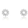 Women Boho Betty Earrings | Maeve Hollow Cz Stud Earrings-Silver