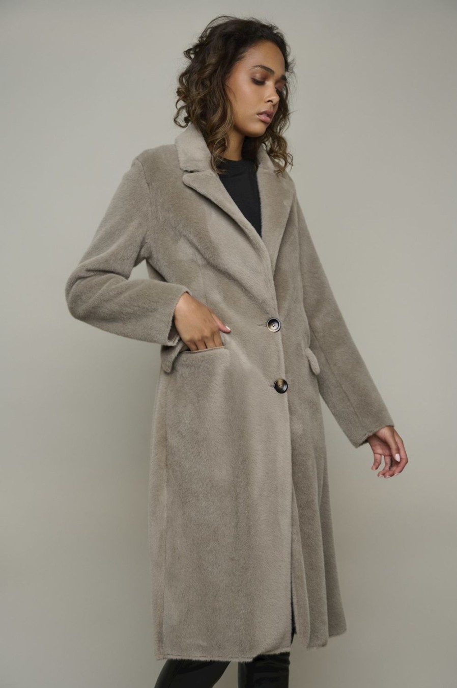 Women Rino & Pelle Coats | Saami Long Single Breasted Coat-Fungi