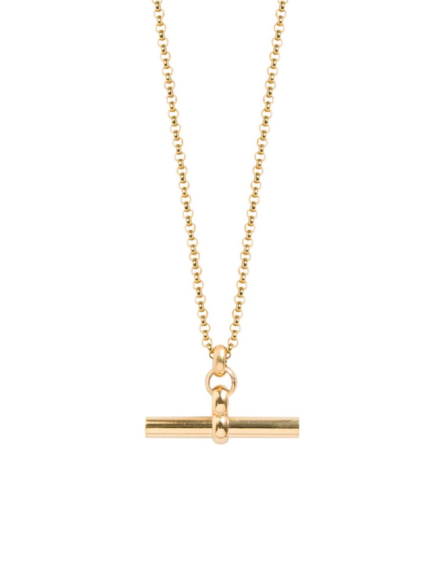 Women Tilly Sveaas Necklaces | 60Cm Medium Gold T-Bar