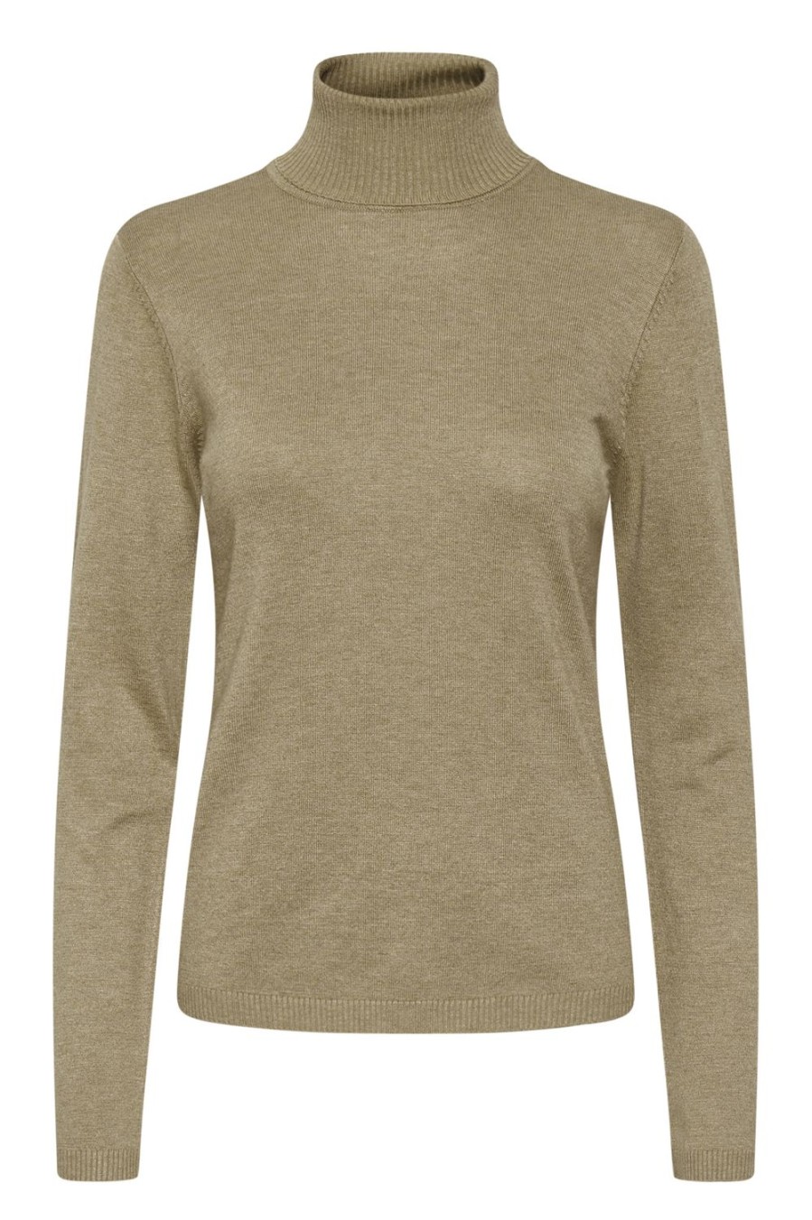 Women Culture Knitwear | Annemarie Roll Neck-Tannin Melange