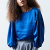 Women Lollys Laundry Tops | Bergen Blouse-Neon Blue