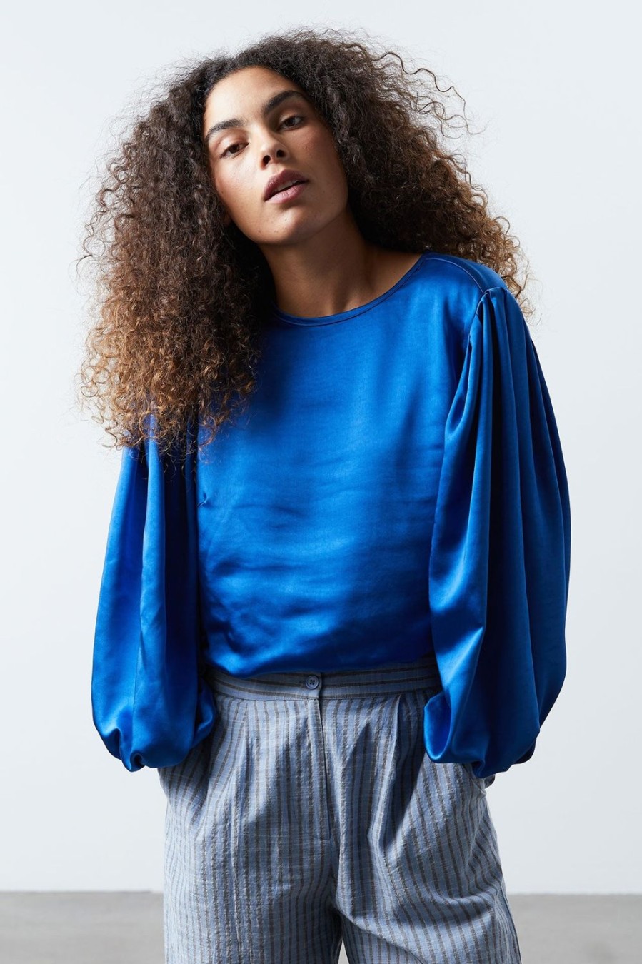 Women Lollys Laundry Tops | Bergen Blouse-Neon Blue