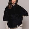 Women Rino & Pelle Jackets | Dewi Faux Fur Cape-Black