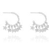 Women Boho Betty Earrings | Aura Multi Star Hoop Earrings-Silver