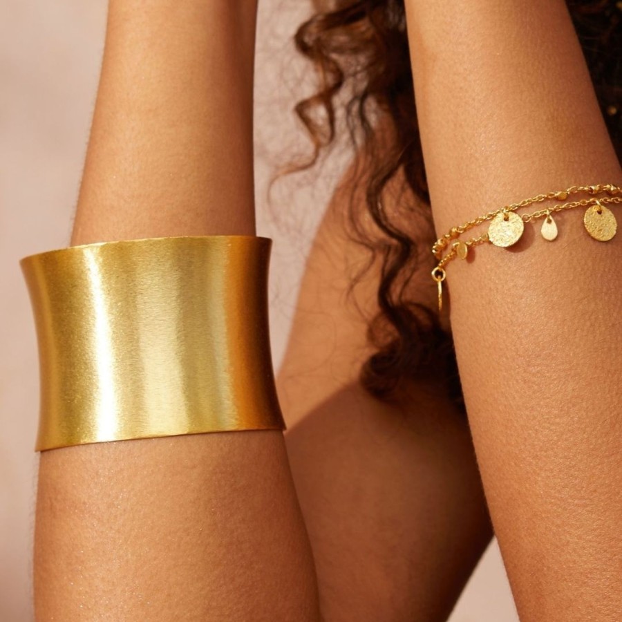 Women Ashiana Bracelets | Heidi Brushed Cuff-Gold