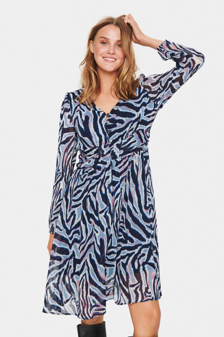 Women Saint Tropez Dresses | Rain Dress-Night Sky Zebra