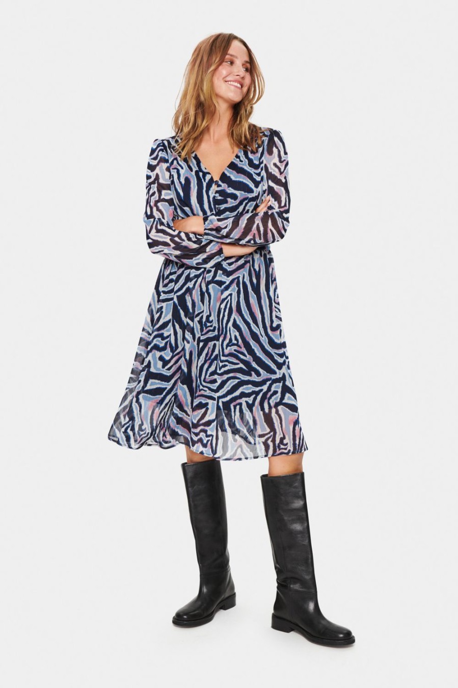 Women Saint Tropez Dresses | Rain Dress-Night Sky Zebra