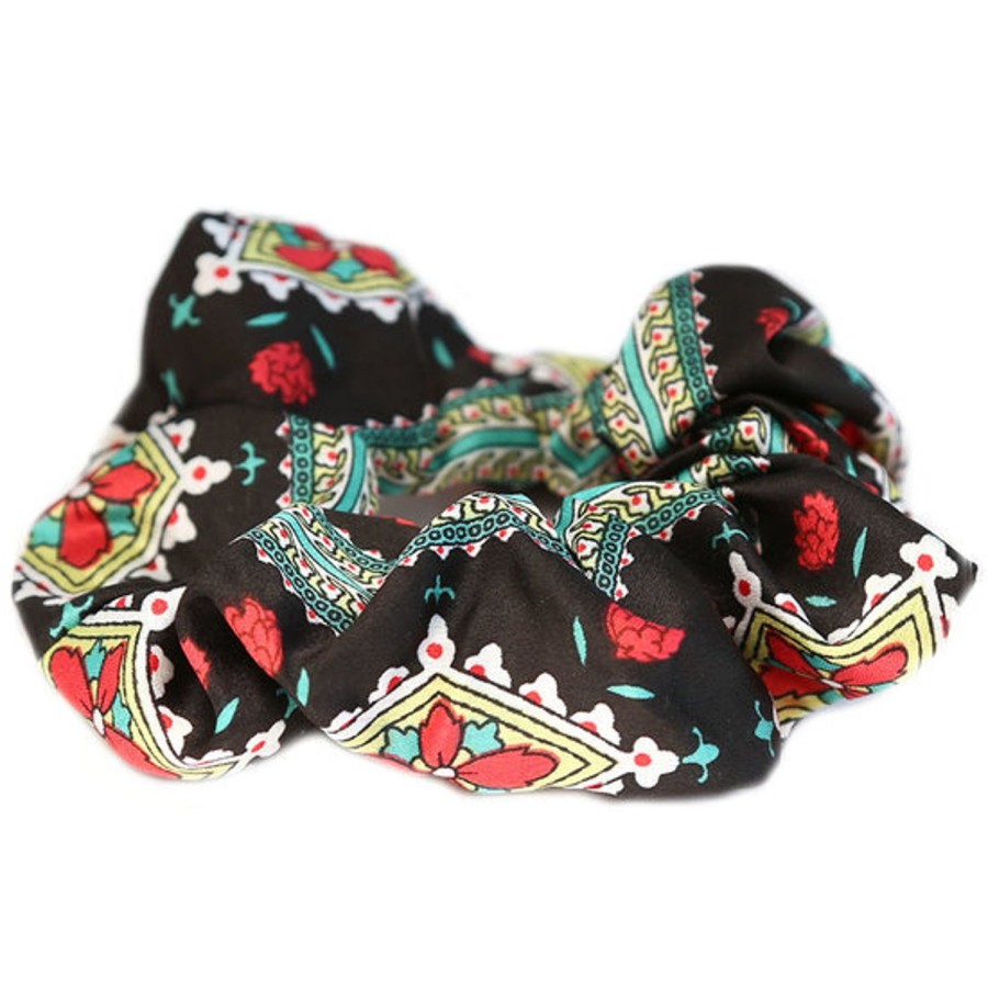 Women Love Ibiza Hair Accessories | Aztec Scrunchie-Black