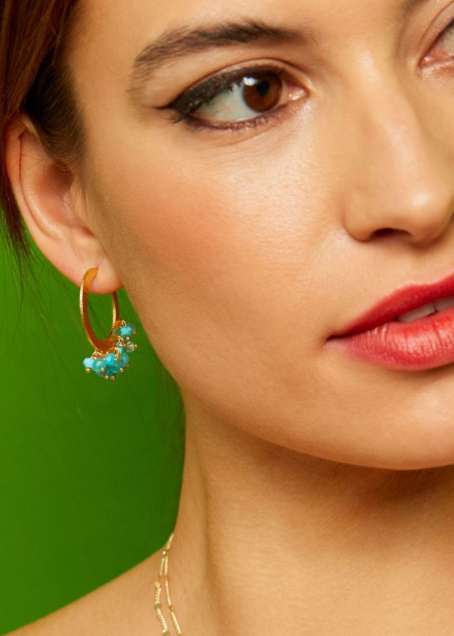 Women Ashiana Earrings | Marina Hoop Earrings-Turq Mix