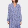 Women Saint Tropez Dresses | Eda Ls Dress-Surf Blue Peacock Stroke