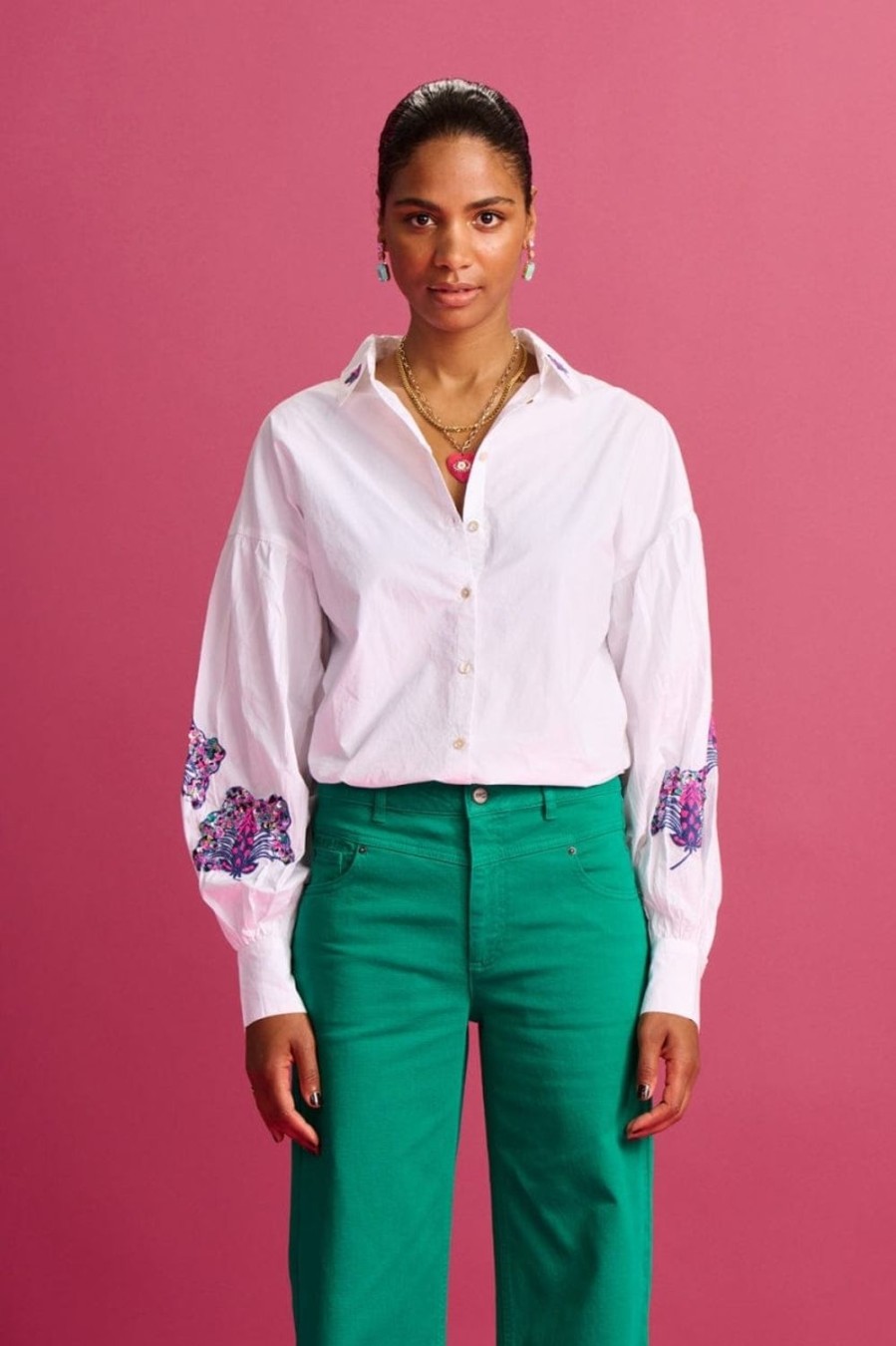 Women Pom Amsterdam Tops | Maxime Blouse-Ecru