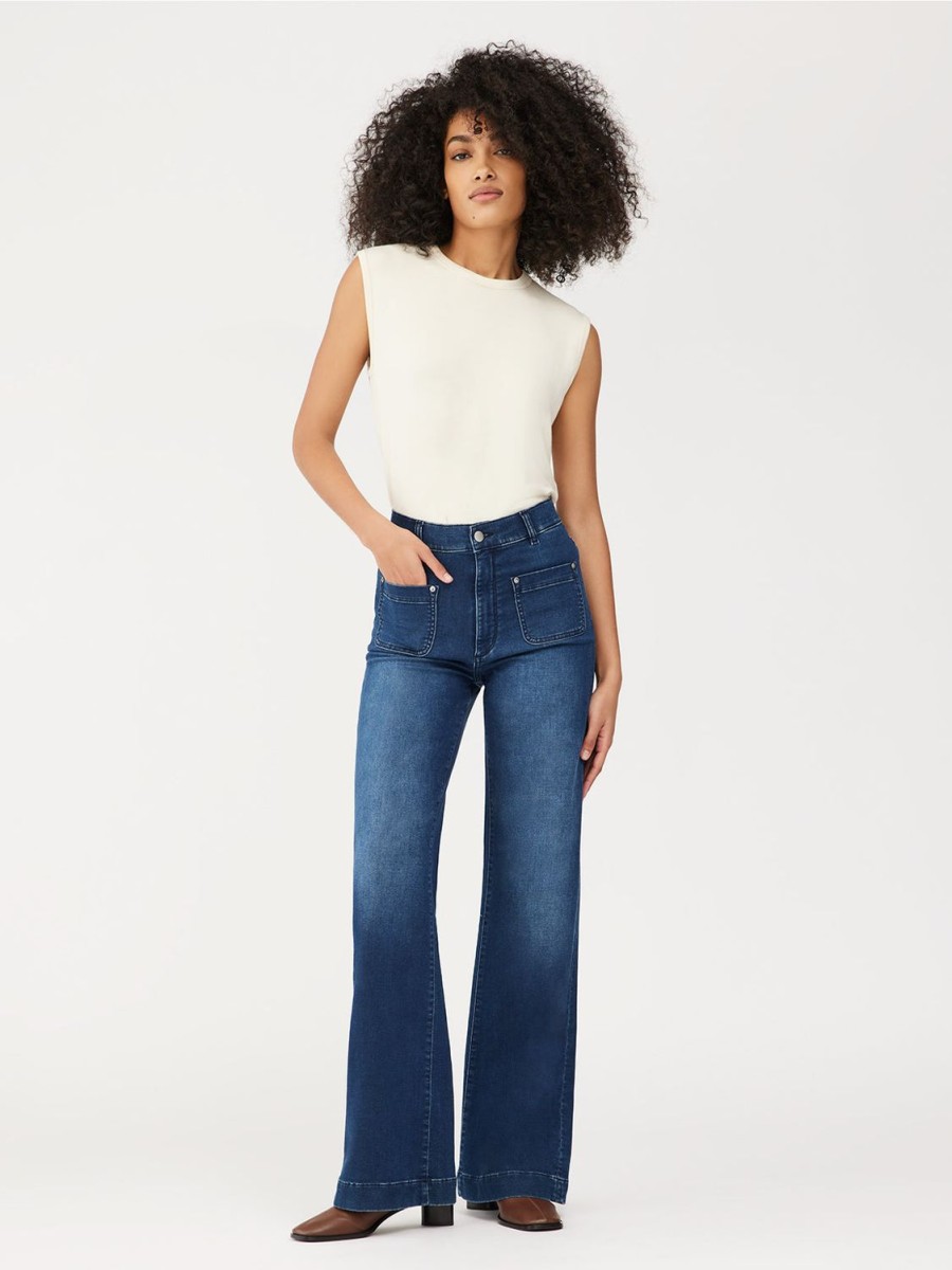 Women DL1961 Jeans | Hepburn Wide Leg High Rise Vintage-Blue Tide