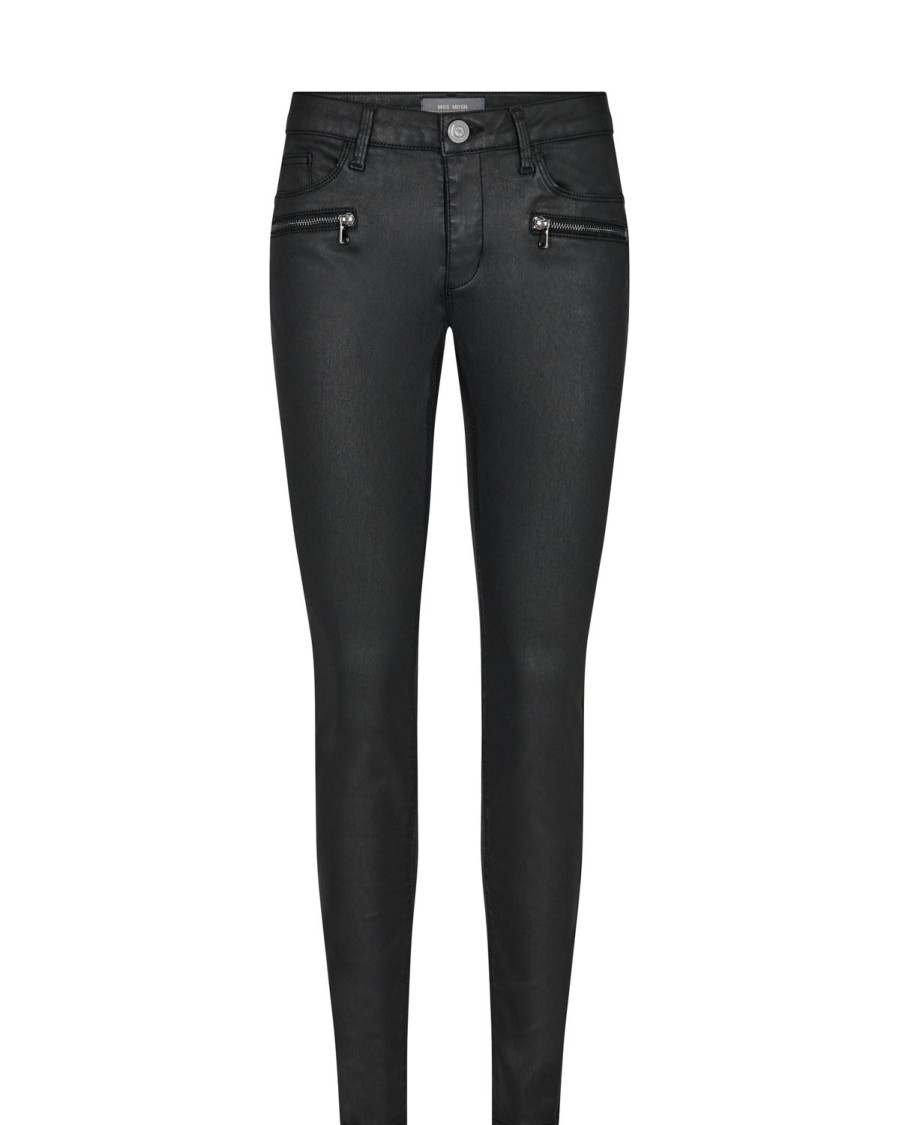 Women Mos Mosh Jeans | Charlie Coated Zip Pant-Black