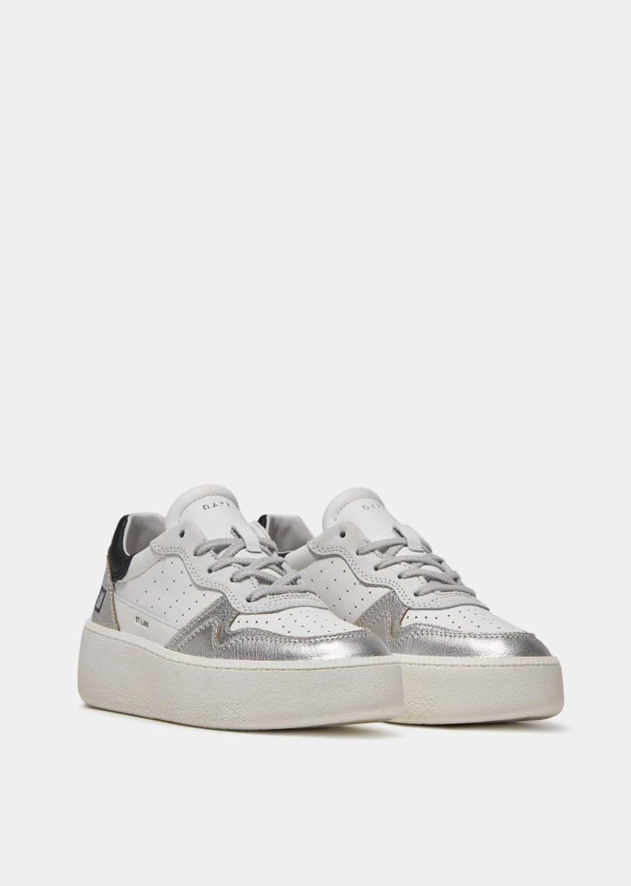 Women DATE Trainers Trainers | Step Laminated-White/Silver