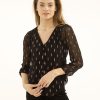 Women Stardust Tops | Betty Blouse-Black Confetti