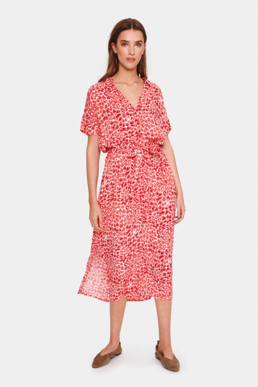 Women Saint Tropez Dresses | Blanca Ss Dress-Hibiscus Refresh Animal