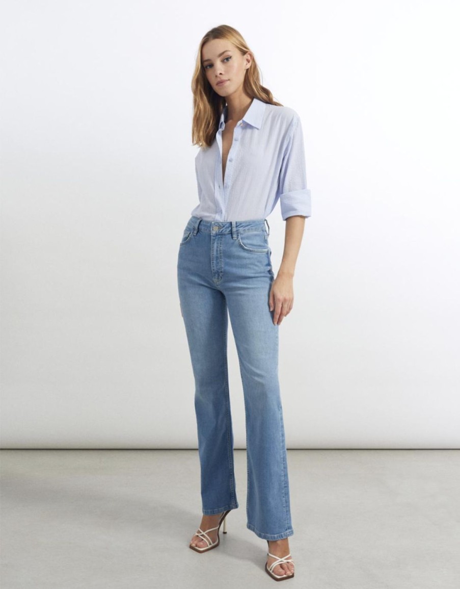 Women Reiko Jeans | Pernille Flare-Lt Blue