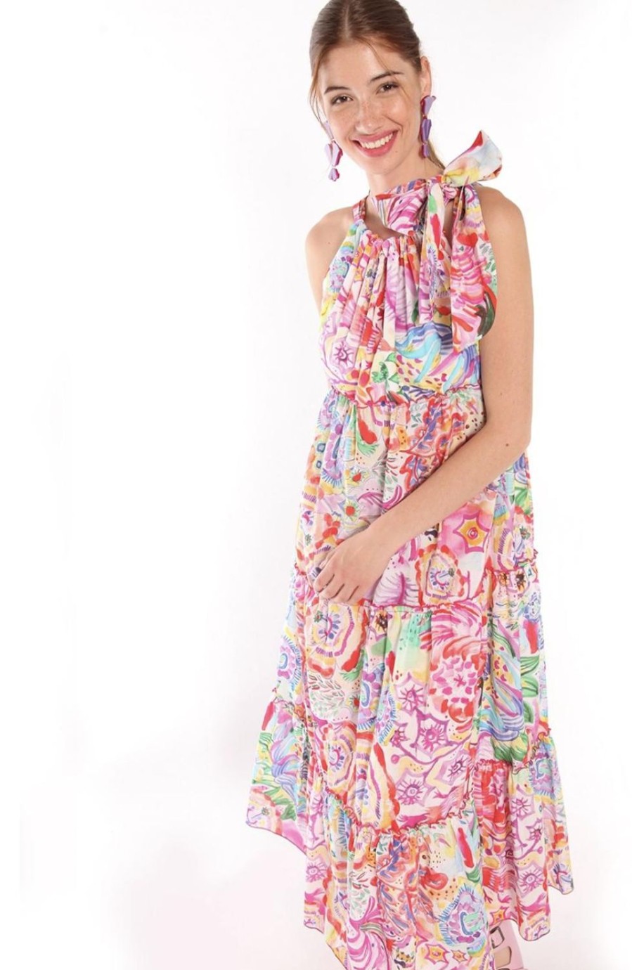 Women Vilagallo Dresses | Cylia Dress-Watercolour Flower