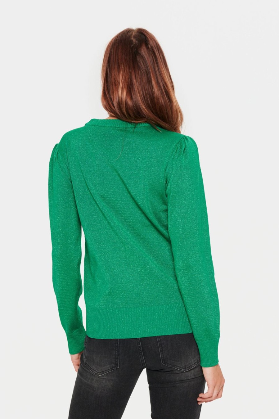 Women Saint Tropez Knitwear | Kila Ls Shimmer Pullover-Jelly Bean