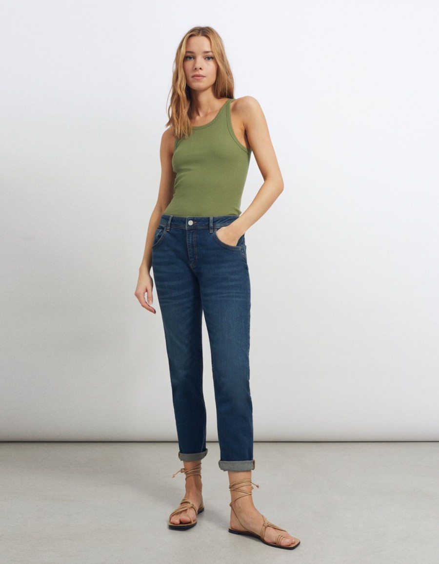 Women Reiko Jeans | Nina Slim Boyfit Jeans-Mid Blue