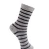 Women Black Colour Socks | Wonderland Striped Sock-Lt Grey