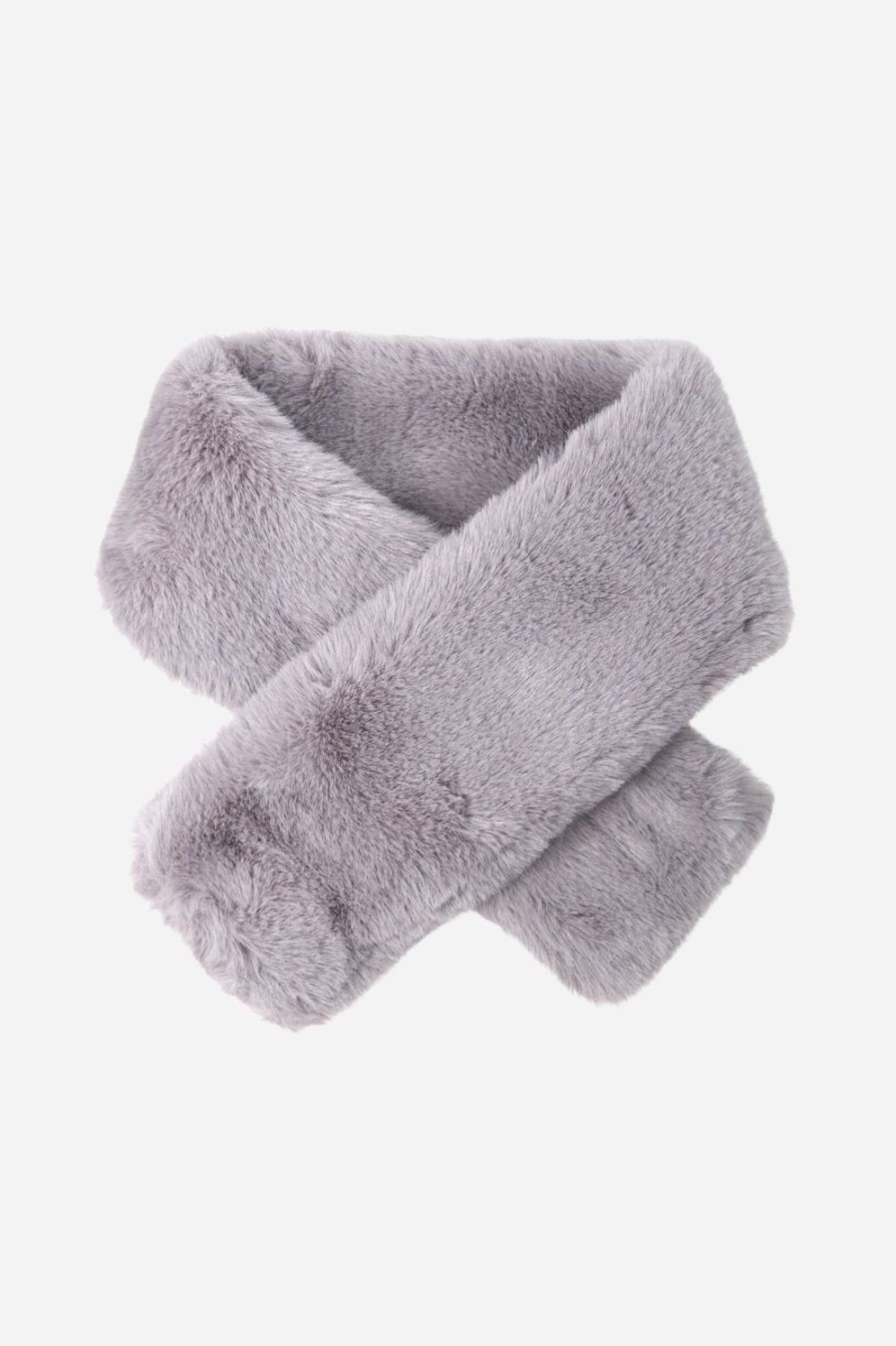 Women Doodie Stark Scarves | Tuck Through Faux Fur Scarf-Medium Grey