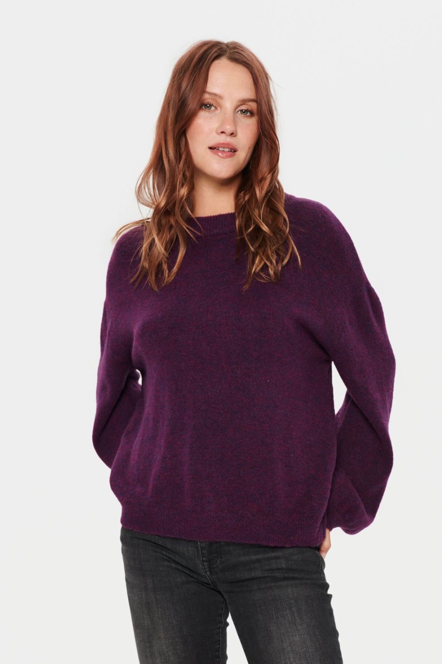 Women Saint Tropez Knitwear | Trixie Pullover-Petunia Melange