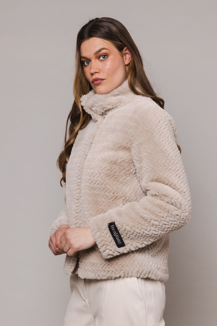 Women Rino & Pelle Jackets | Davor Faux Fur Jacket-Stone