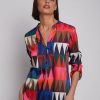 Women Vilagallo Tops | Francina Blouse-Zig Zag Print