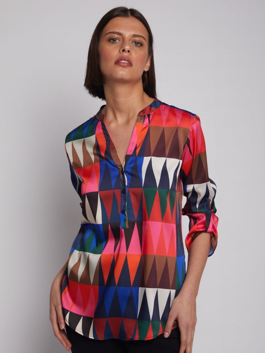 Women Vilagallo Tops | Francina Blouse-Zig Zag Print