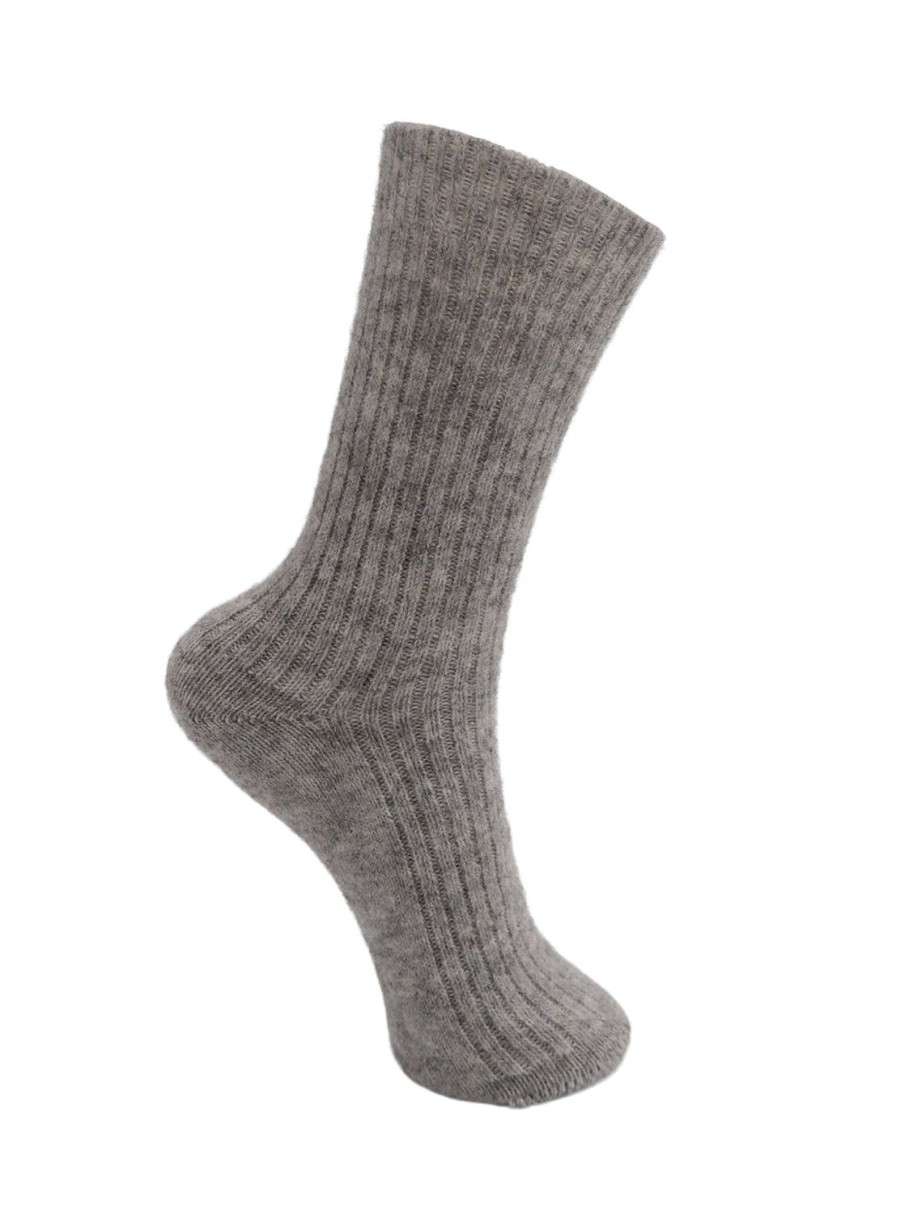 Women Black Colour Socks | Frodite Alpacamix Socks-Grey