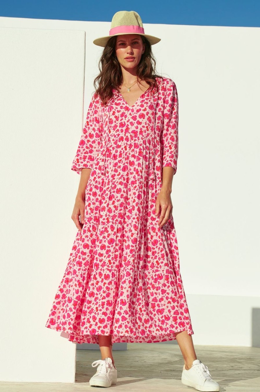 Women Aspiga Dresses | Emma Midi Dress-Pink Cheetah