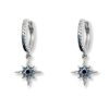 Women Boho Betty Earrings | Cohan Blue Ombre Cz Silver Hoop Star Earrings