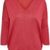 Women Saint Tropez Knitwear | Mila V-N Pullover-Hibiscus