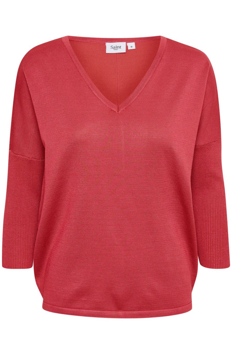 Women Saint Tropez Knitwear | Mila V-N Pullover-Hibiscus