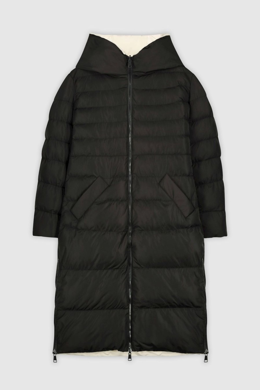 Women Rino & Pelle Coats | Keila Reversible Padded Coat-Black/Angora