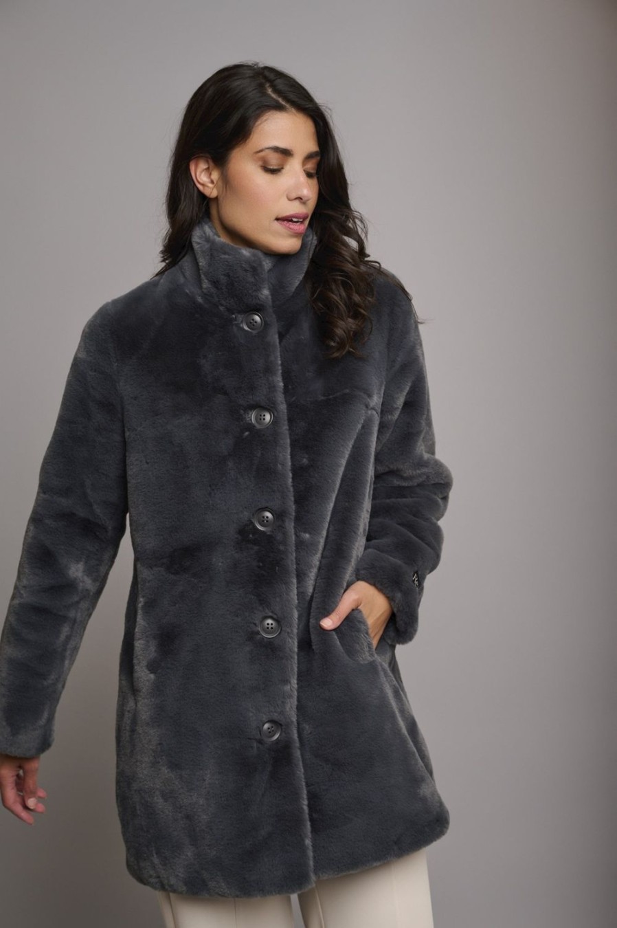 Women Rino & Pelle Coats | Nonna Faux Fur Coat-Night