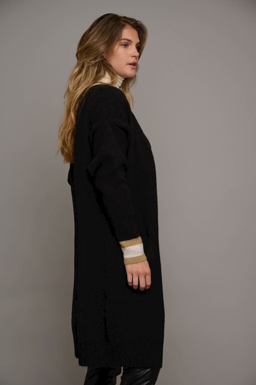 Women Rino & Pelle Knitwear | Kari Long Cardi-Black