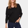 Women Saint Tropez Knitwear | Mila V-N Pullover-Black