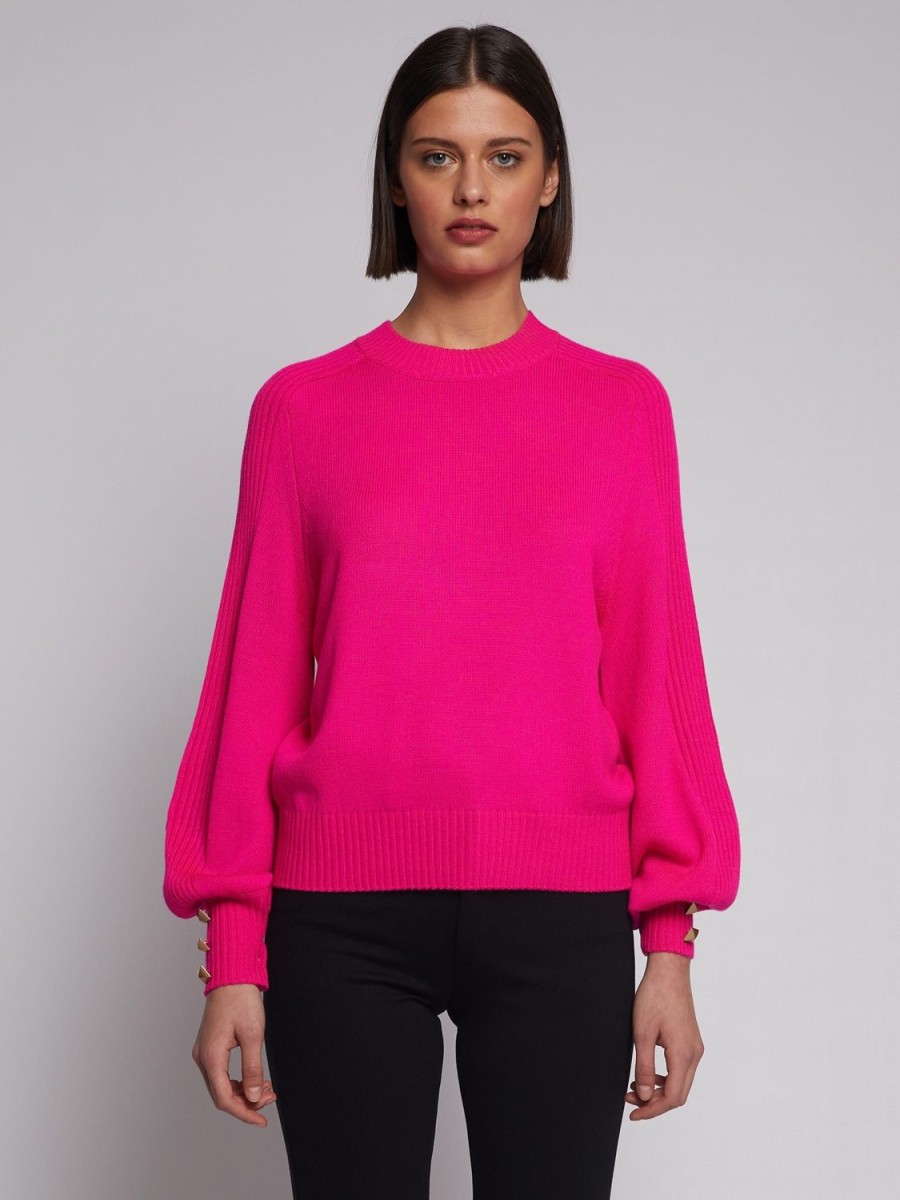 Women Vilagallo Knitwear | Balloon Sleeve Sweater-Pink Neon