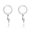 Women Boho Betty Earrings | Callies Lightening Bolt Huggies-Silver