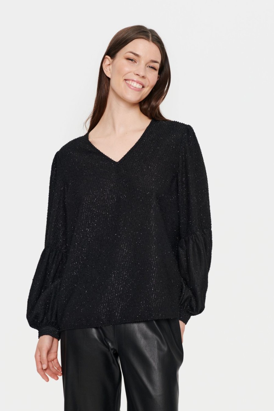 Women Saint Tropez Tops | Bri Blouse-Black